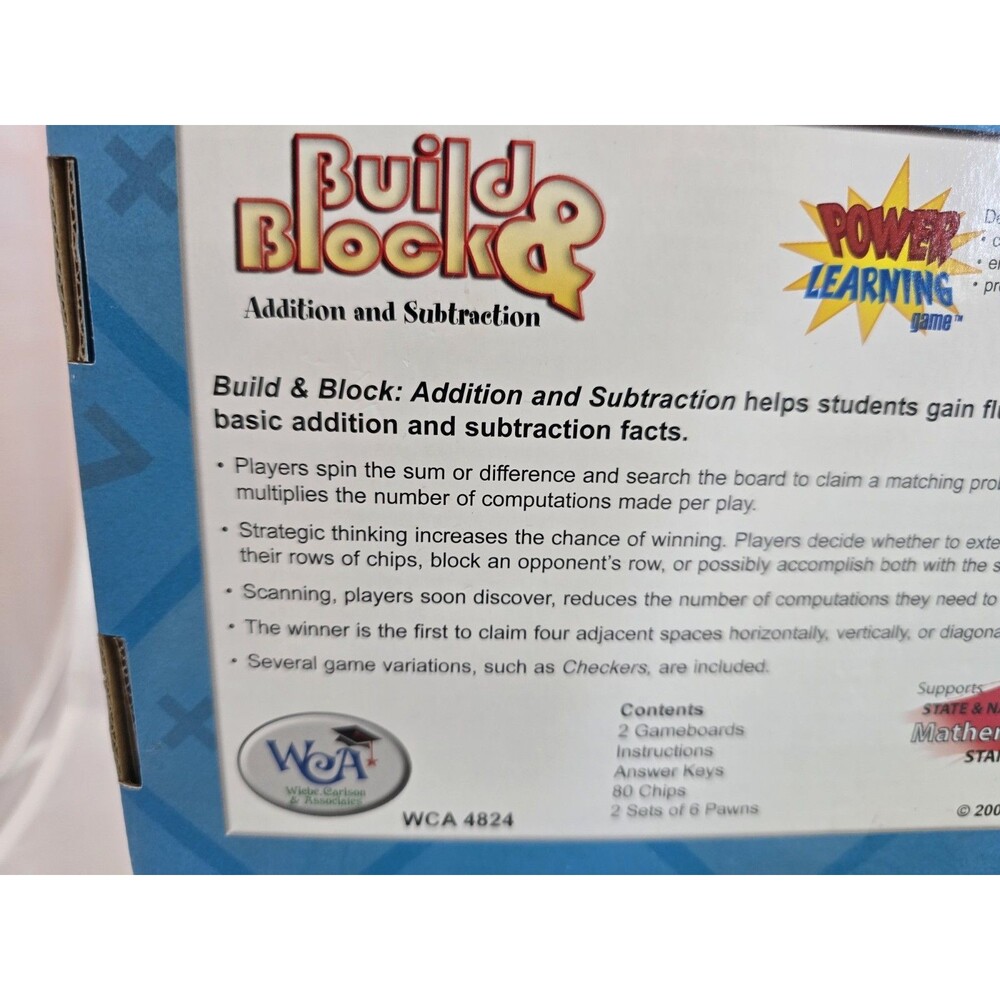 Build & Block Addition Subtraction Math Learning Board Game Grades 2+ Complete - Picture 5 of 10